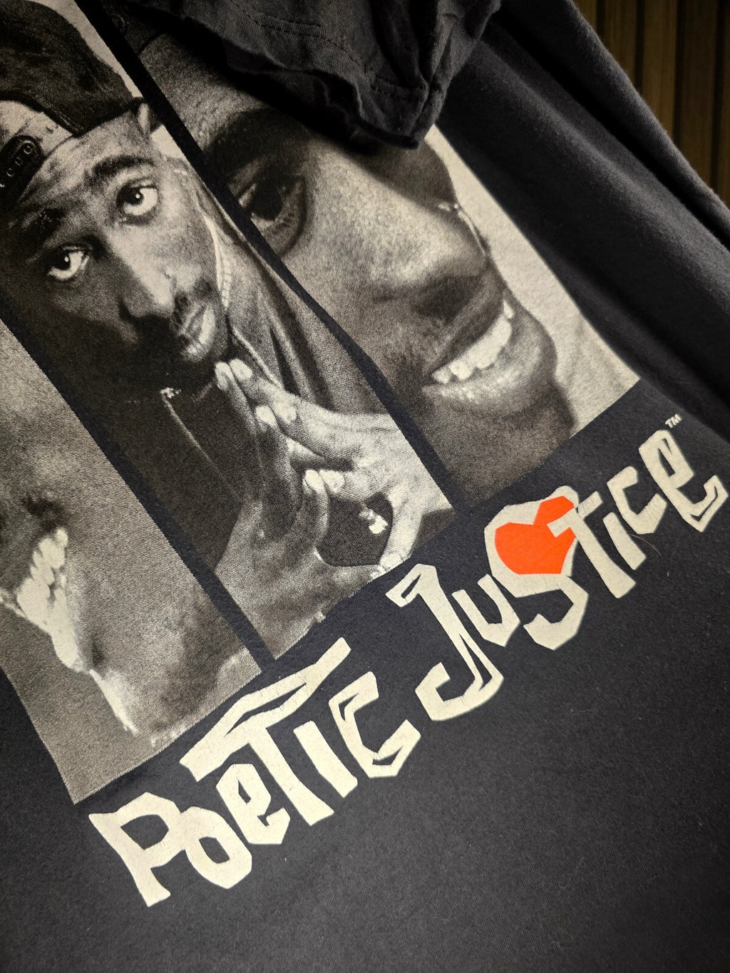 Poetic Justice Graphic T-Shirt Black Medium 100% Cotton