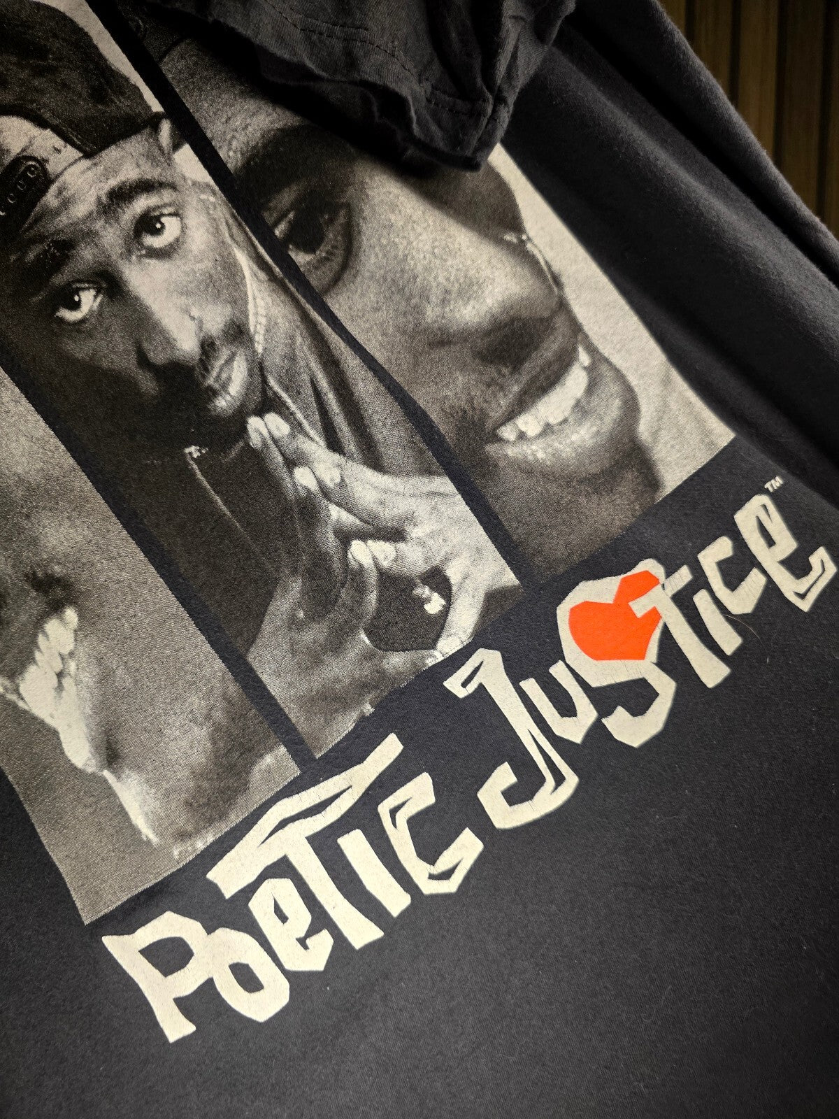 Poetic Justice Graphic T-Shirt Black Medium 100% Cotton