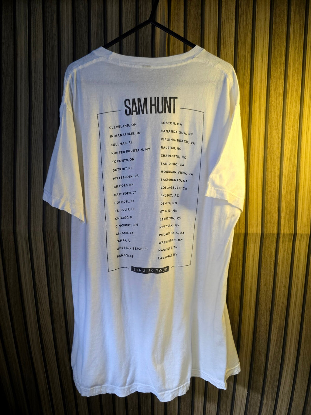 Sam Hunt Tour Graphic White T-Shirt Size Large