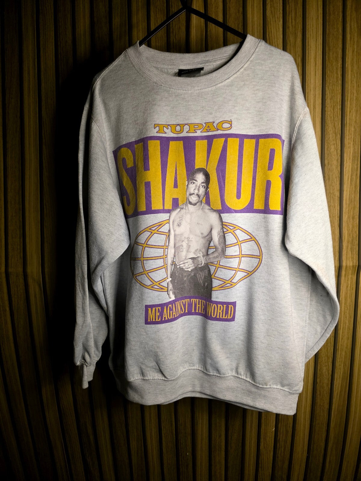 2PAC Tupac Shakur Me Against The World Sweatshirt Grey Small