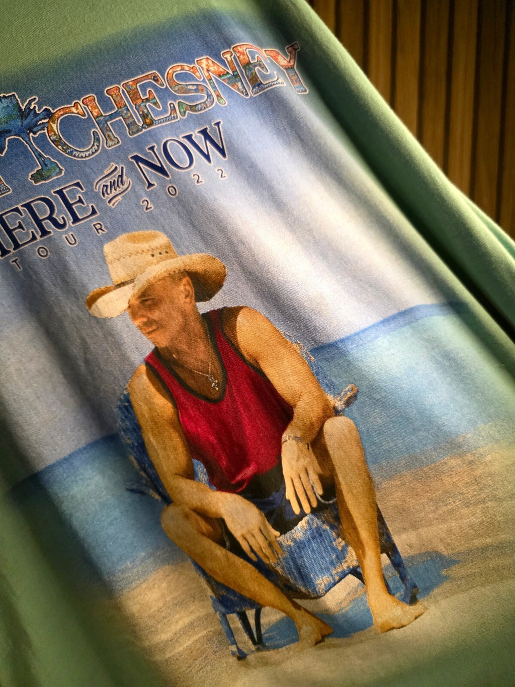 Kenny Chesney Here and Now Tour 2022 Graphic T-Shirt Green Large