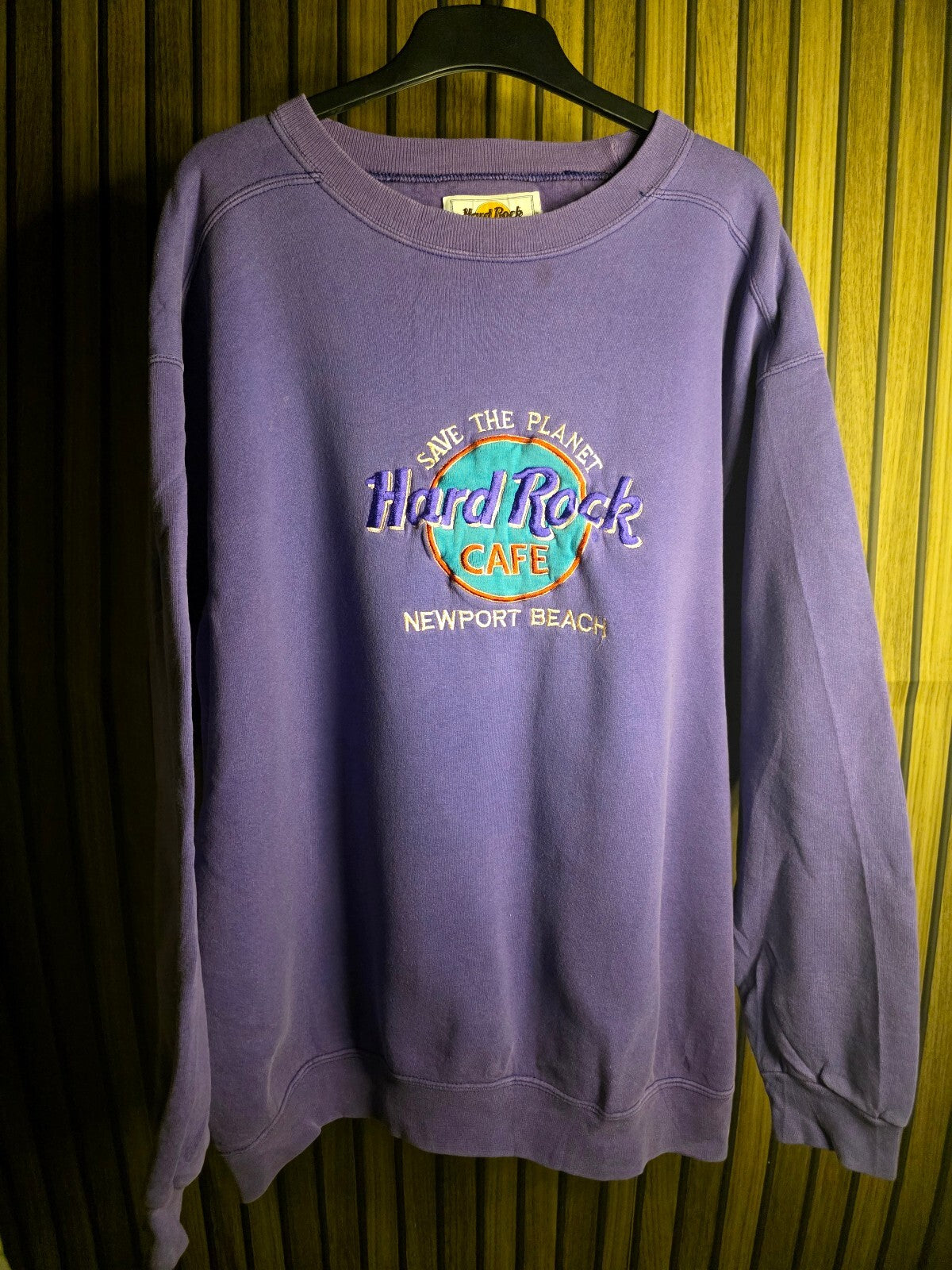 Hard Rock Cafe Newport Beach Purple Sweatshirt XL Cotton Blend