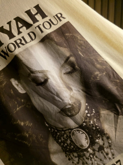 Aaliyah Share My World Tour 1997 Graphic T-Shirt Cream Medium