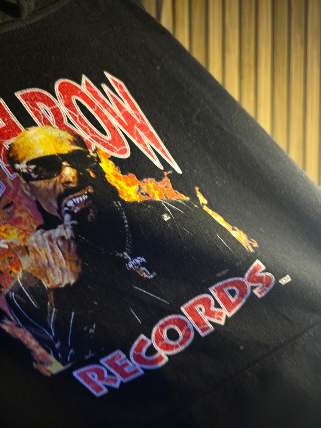 Death Row Records Black Hoodie Graphic Print Size XL