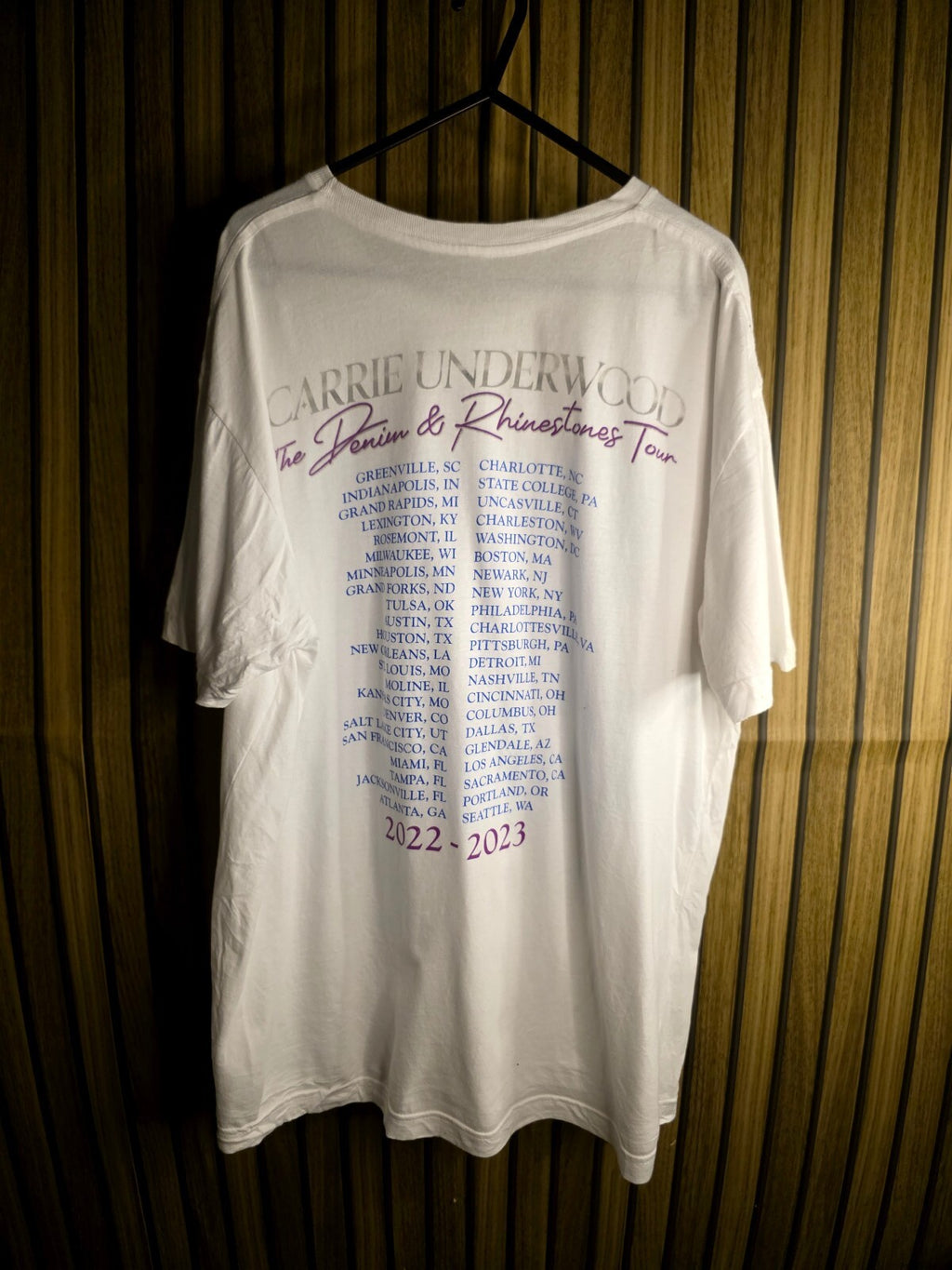 Carrie Underwood The Denim & Rhinestones Tour White T-Shirt Large