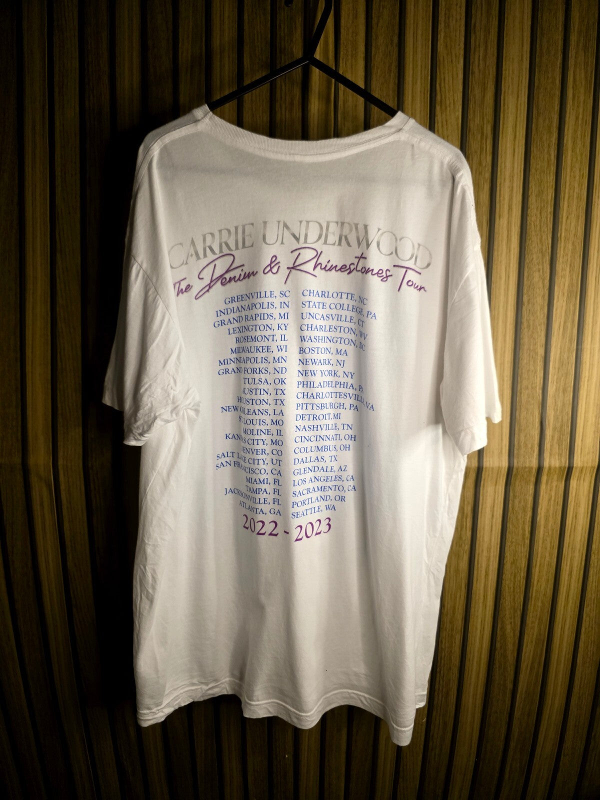 Carrie Underwood The Denim & Rhinestones Tour White T-Shirt Large