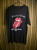 The Rolling Stones North American Tour 1975 Black Cotton T-Shirt Size L