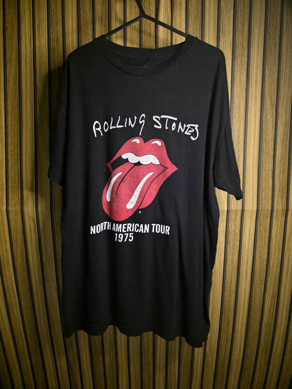 The Rolling Stones North American Tour 1975 Black Cotton T-Shirt Size L
