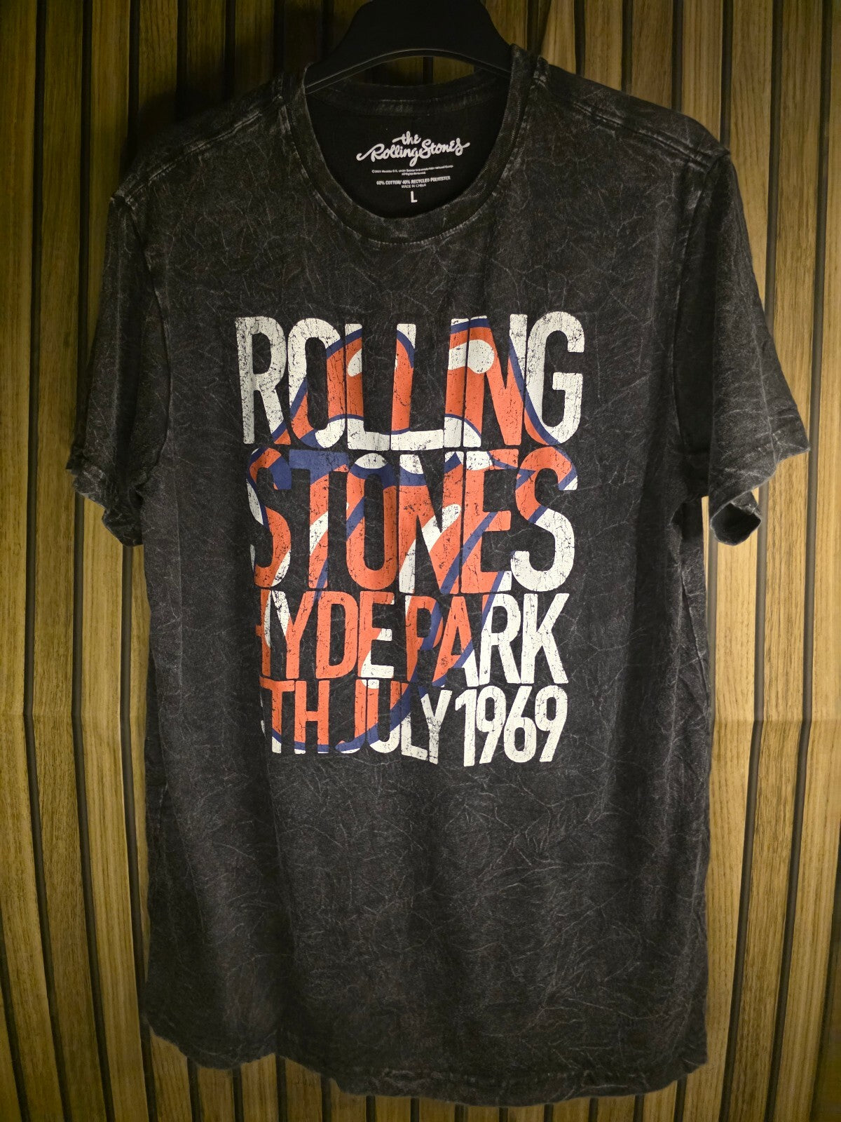 The Rolling Stones Hyde Park 1969 Graphic T-Shirt Black Large