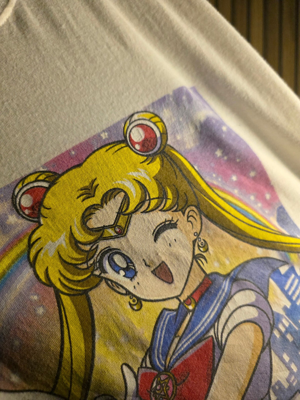 Sailor Moon Graphic T-Shirt White Large Cotton