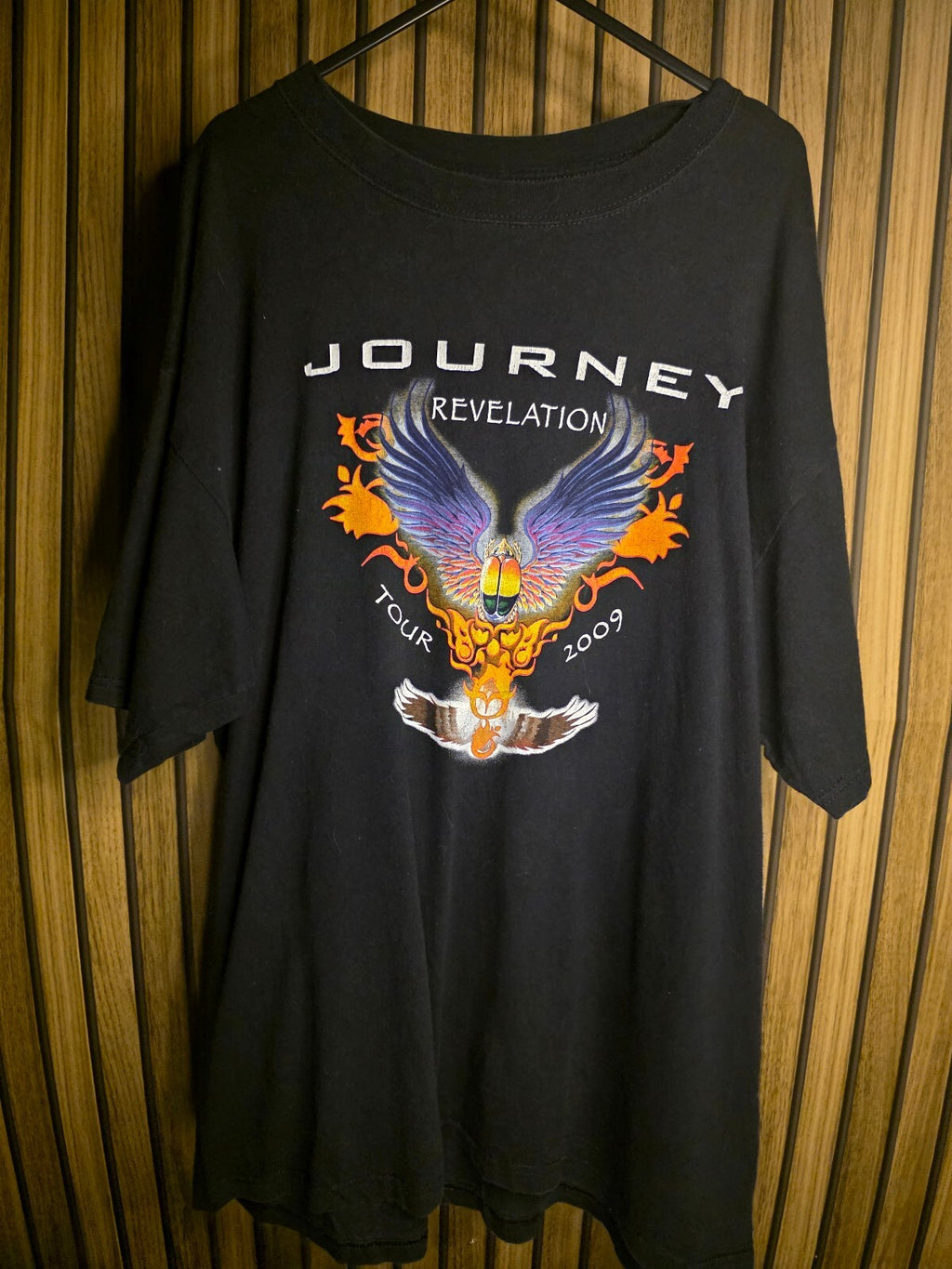 Journey Revelation Tour 2009 Graphic T-Shirt Black Size Large