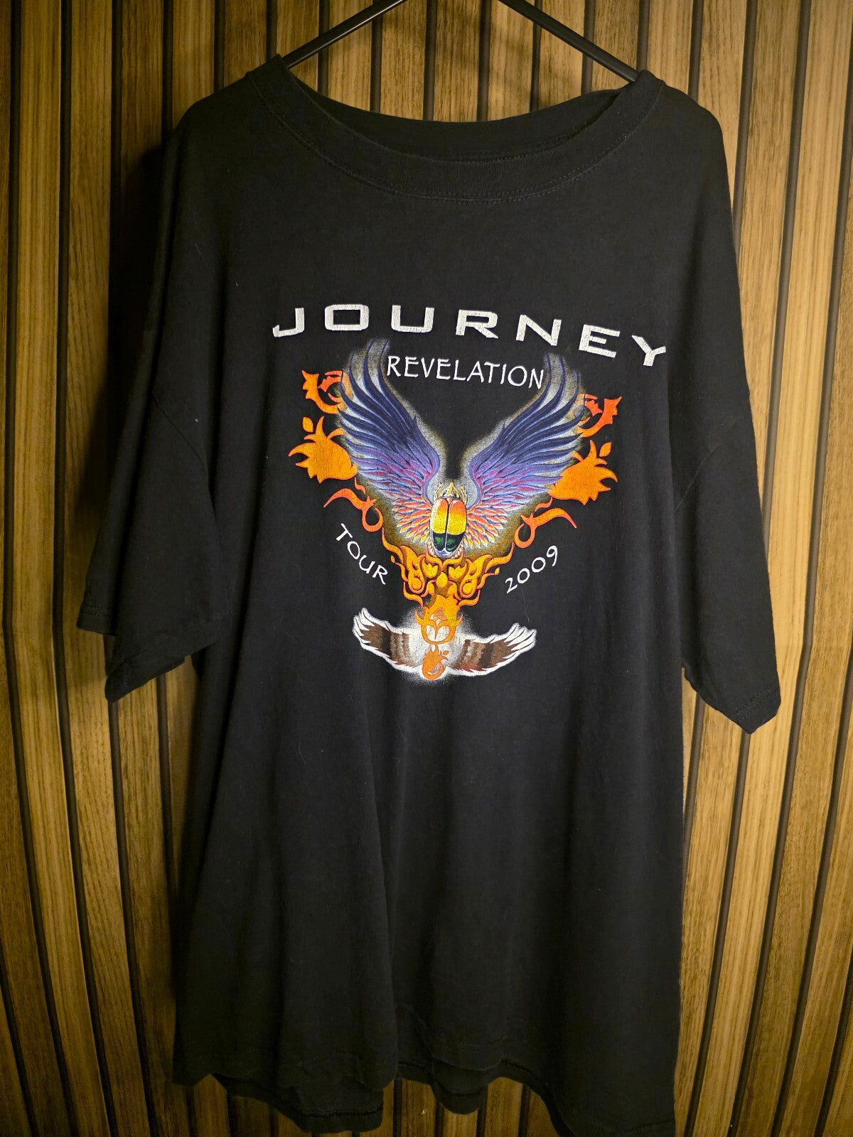 Journey Revelation Tour 2009 Graphic T-Shirt Black Size Large