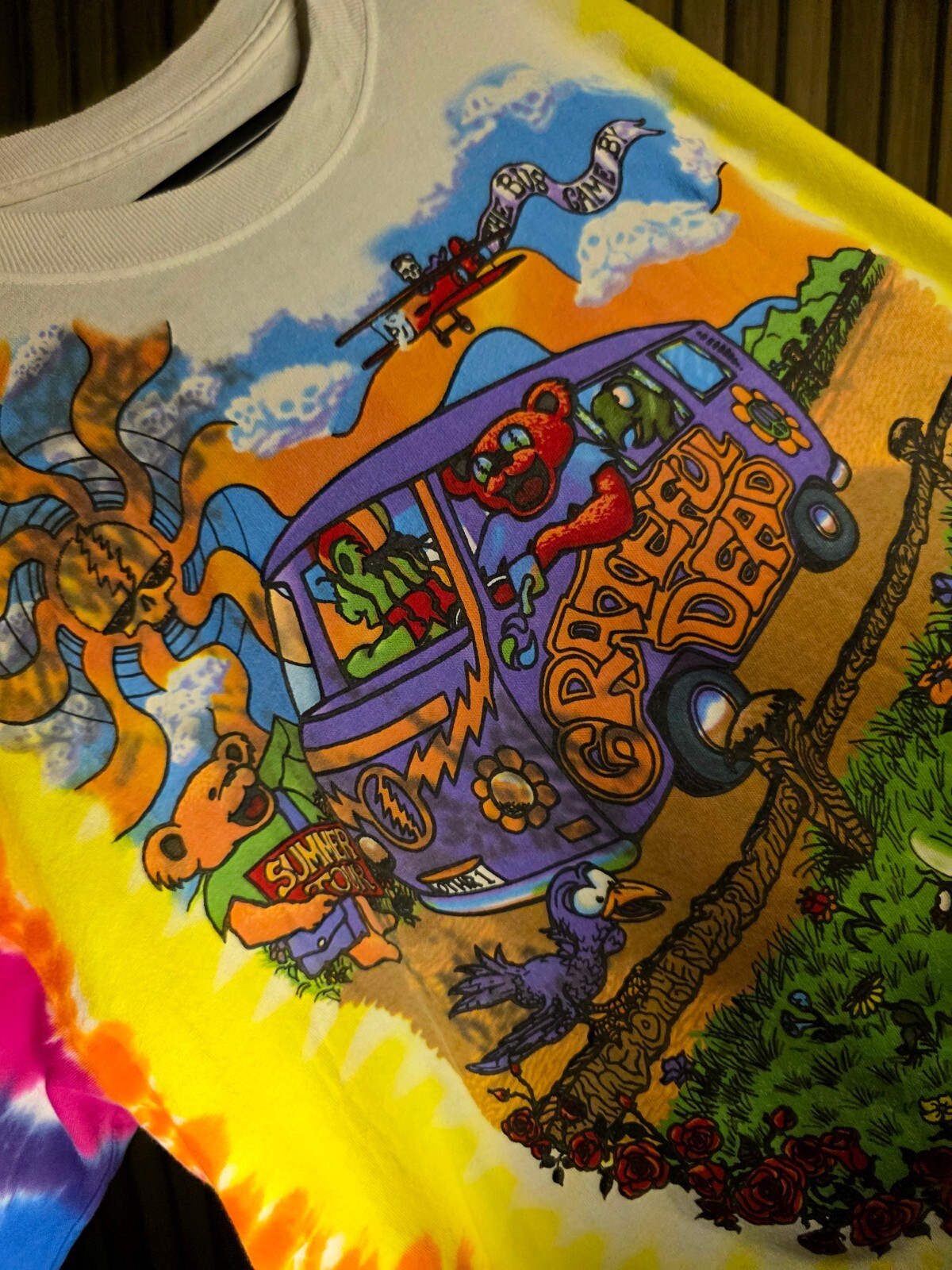 Y2K Vintage 2000 Liquid Blue Grateful Dead Tie-Dye T-Shirt XL Multicolor