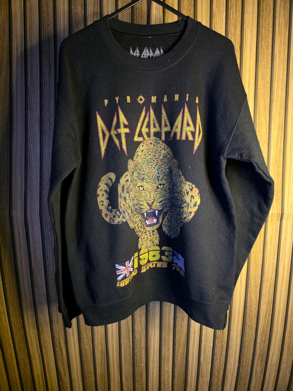 Goodie Two Sleeves Def Leppard Pyromania Sweatshirt Black Size S
