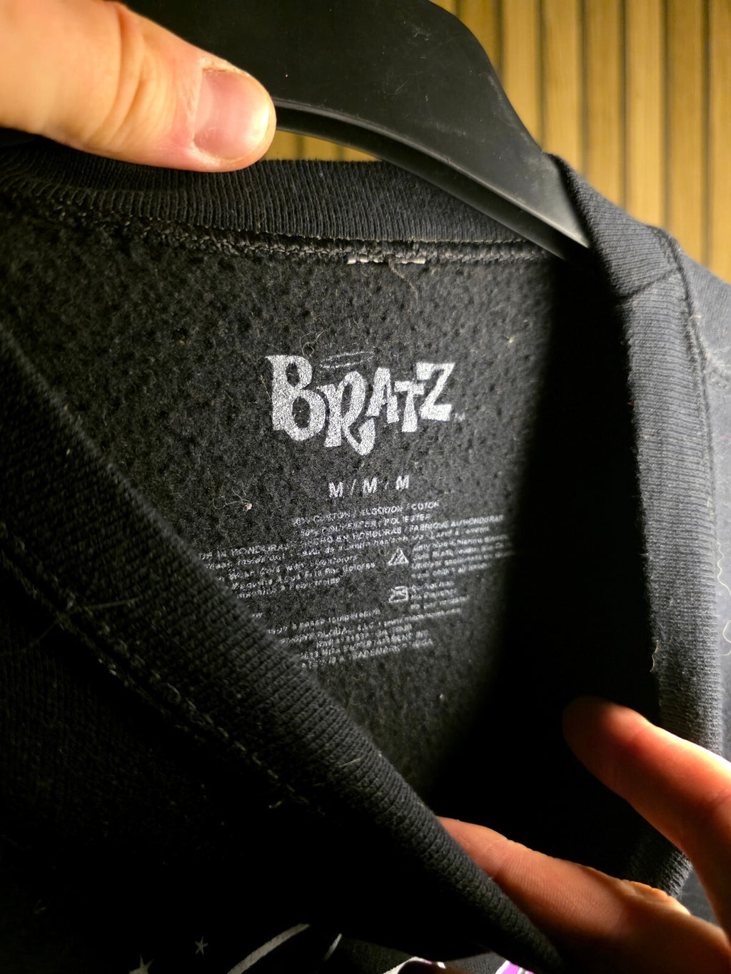 Bratz Black Graphic Sweatshirt Butterflies Print Size M