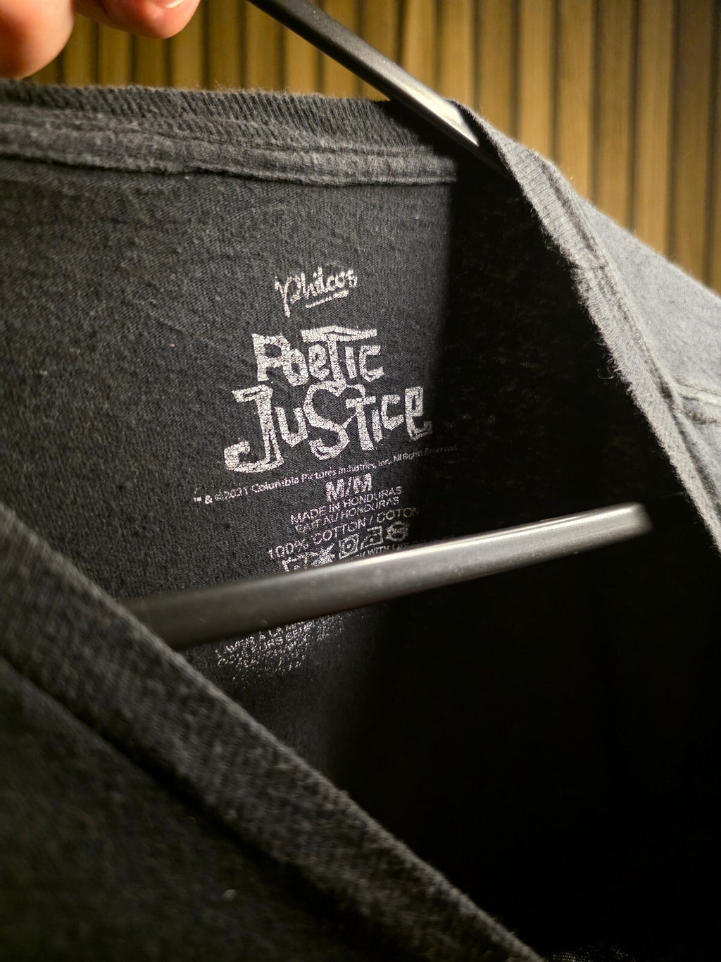 Poetic Justice Graphic T-Shirt Black Medium 100% Cotton