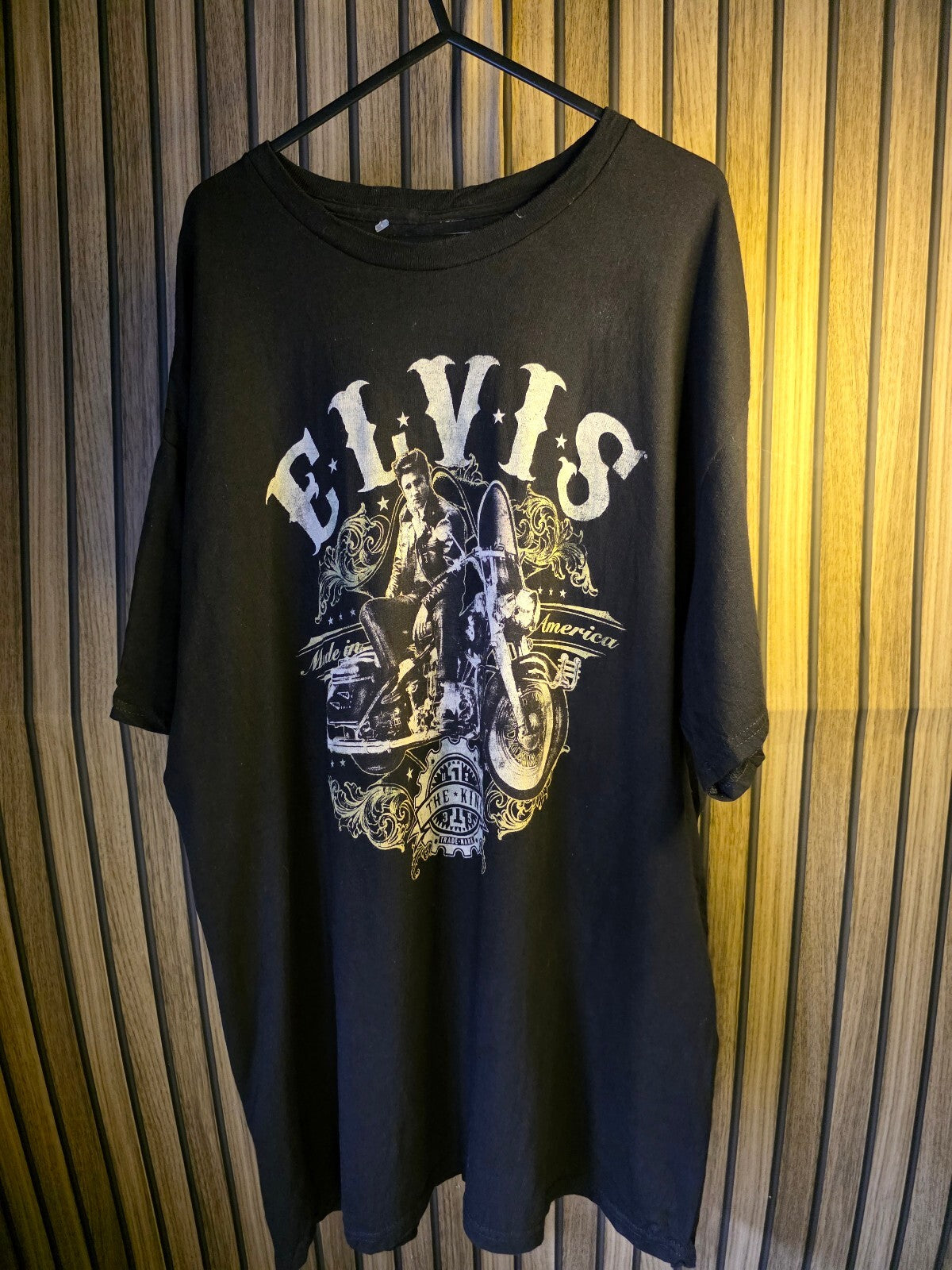 Elvis Presley Graphic T-Shirt Black XL The King Motorcycle