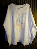 AC/DC Band Sweatshirt Live in Concert Graphic White Medium