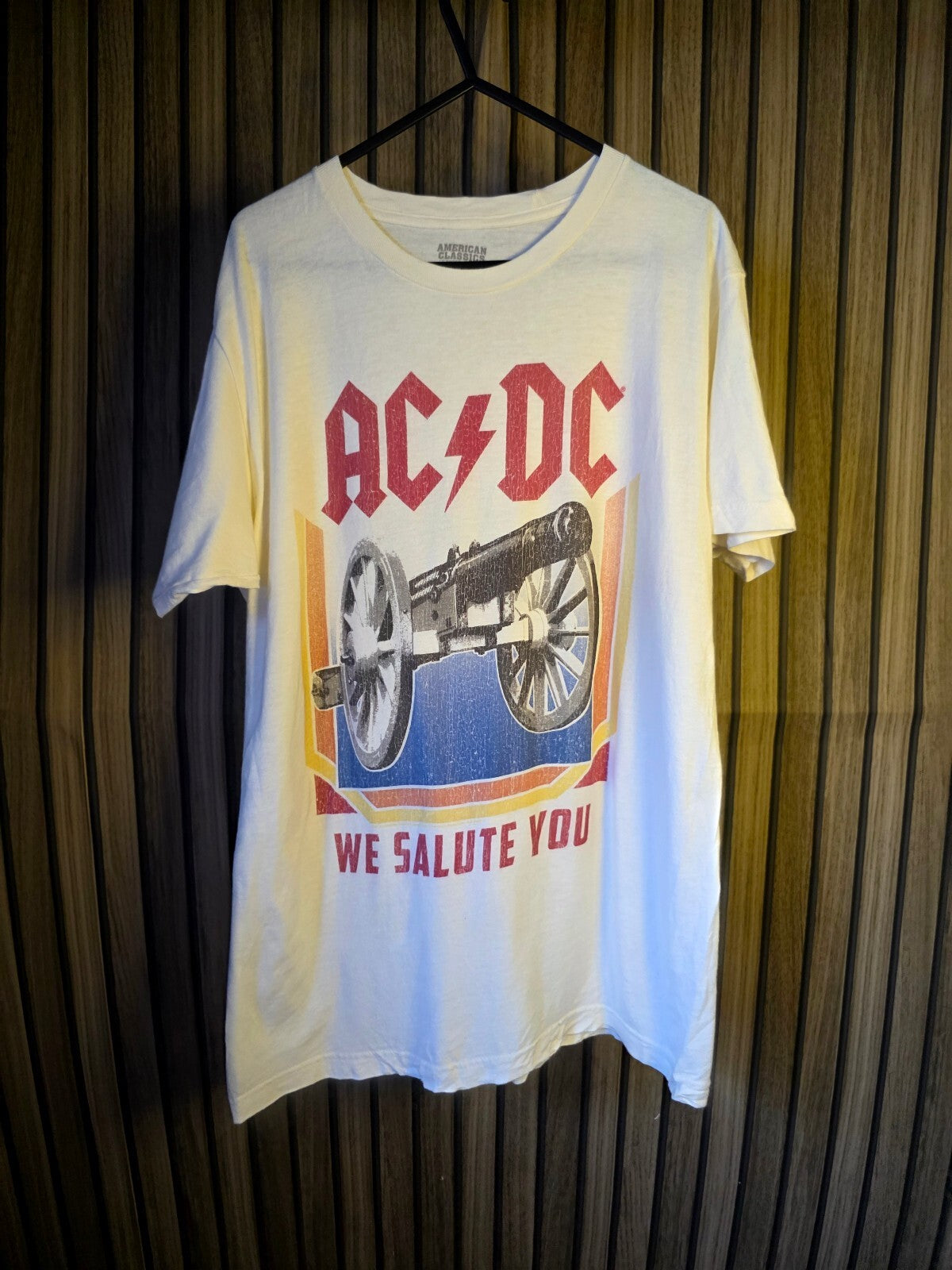 American Classics AC/DC We Salute You Graphic T-Shirt Cream Medium