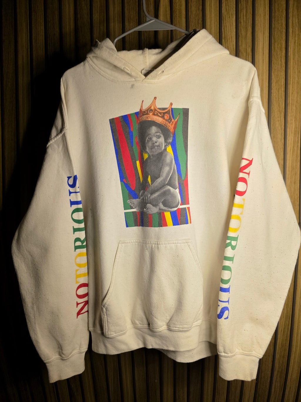 Notorious B.I.G. Baby Graphic Hoodie Cream Medium