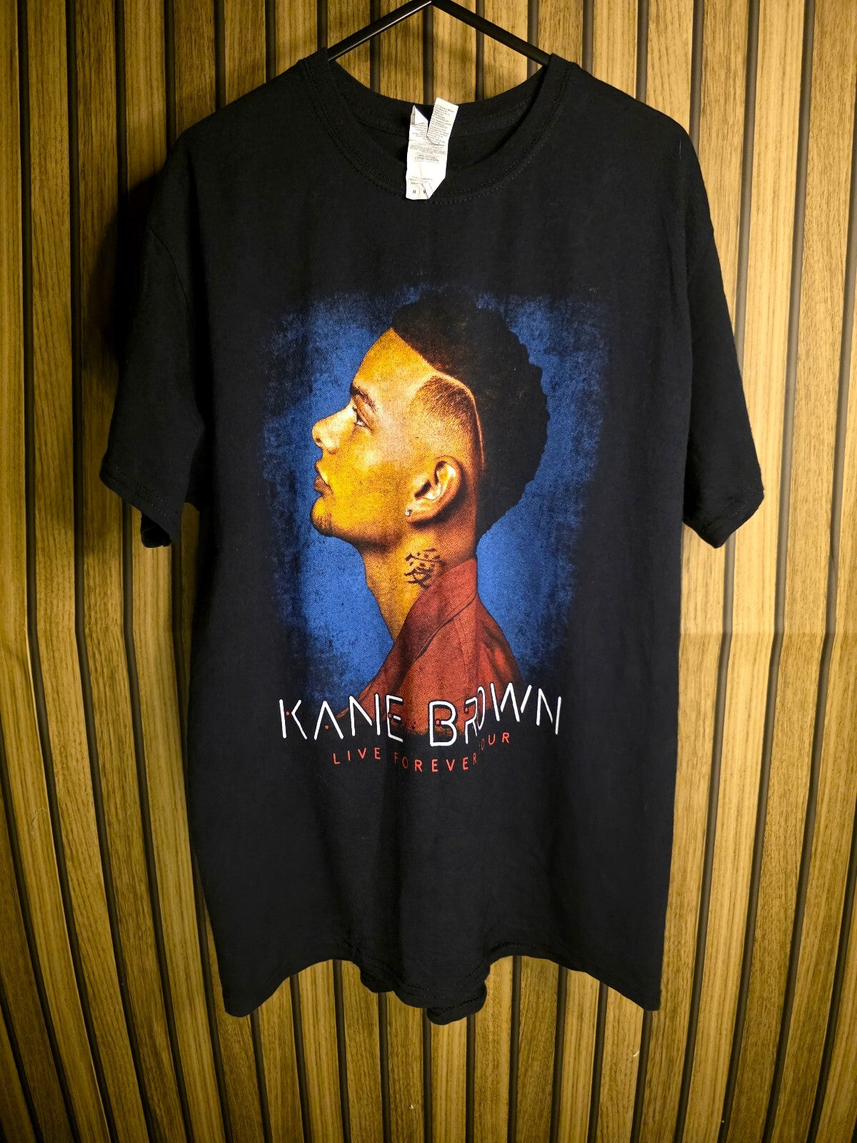 Gildan Kane Brown Live Forever Tour Black Cotton T-Shirt Medium