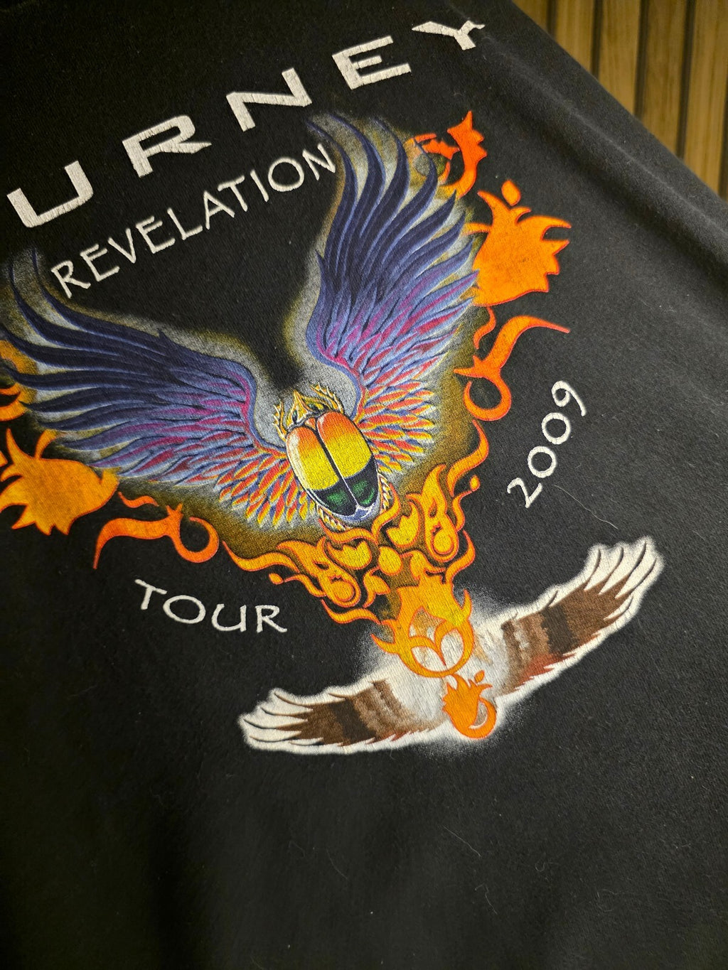 Journey Revelation Tour 2009 Graphic T-Shirt Black Size Large
