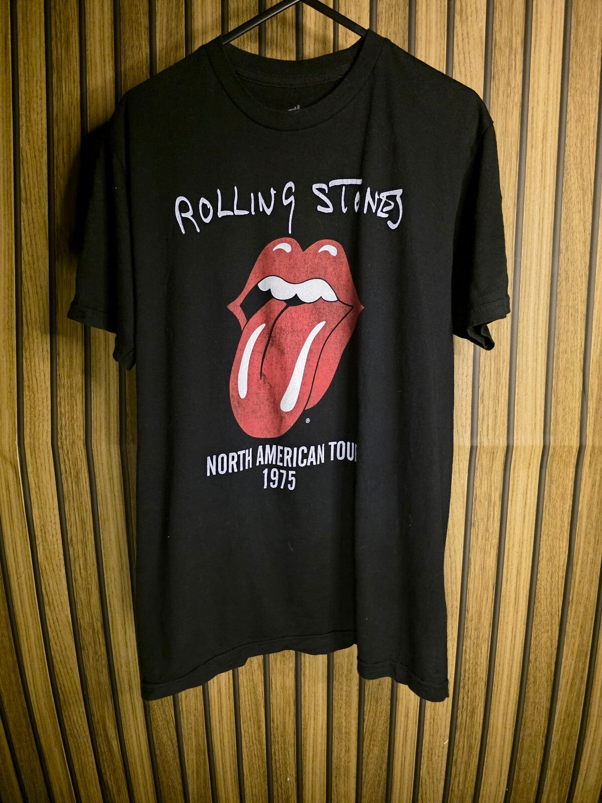 The Rolling Stones North American Tour 1975 Graphic T-Shirt Black Size Small