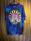 Liquid Blue Tie-Dye Alice In Wonderland Cheshire Cat Graphic Blue Purple Medium