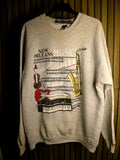 1988 Vintage Jerzees New Orleans Music Jazz Graphic Sweatshirt Beige XL