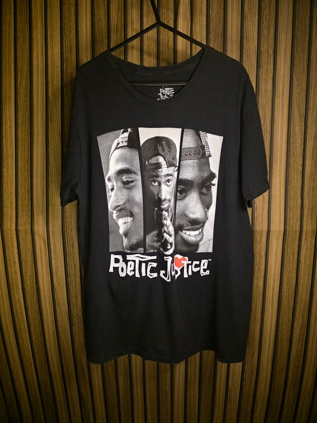 Poetic Justice Graphic T-Shirt Black Medium 100% Cotton