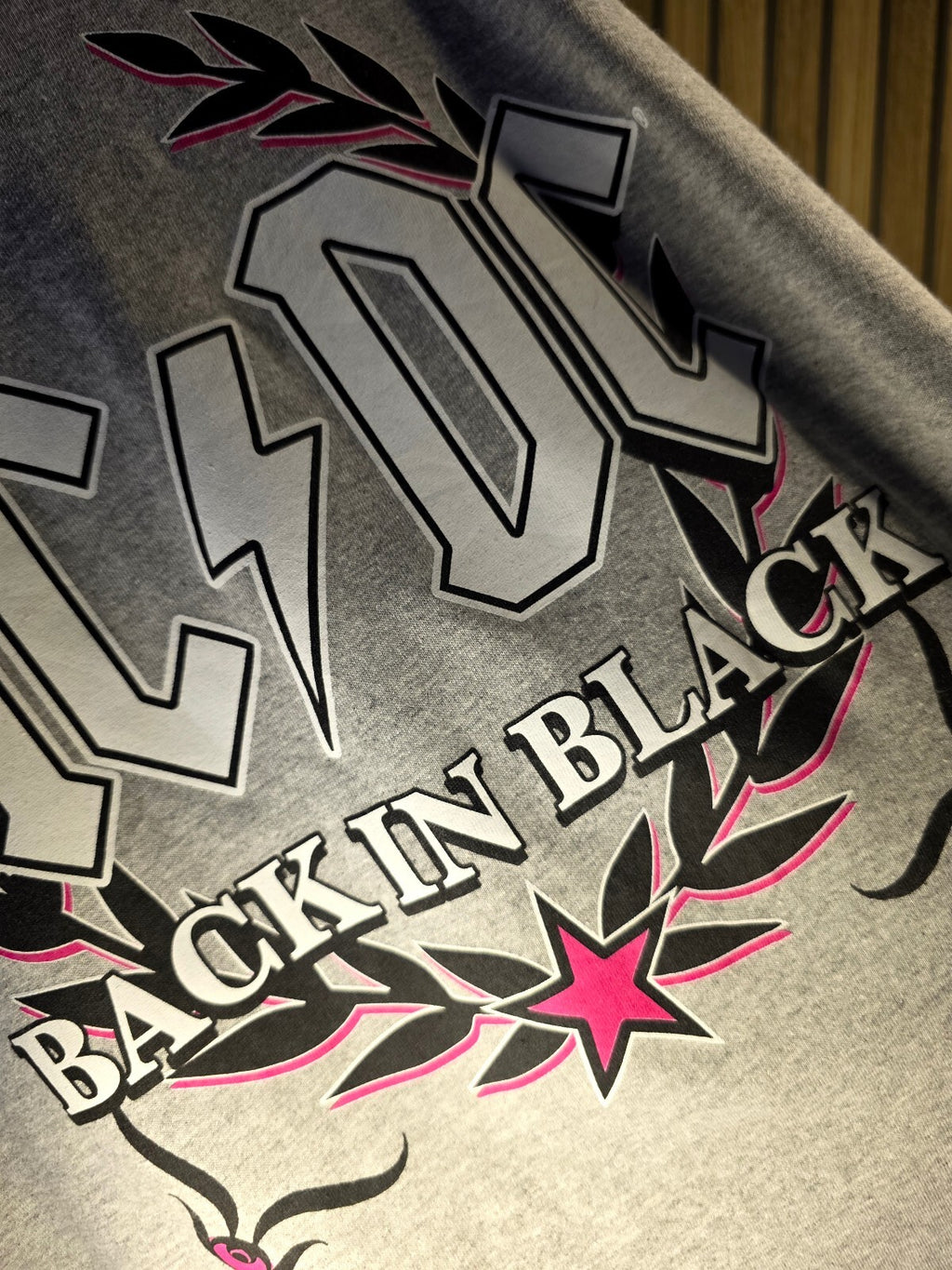 AC/DC Back In Black Grey Long Sleeve T-Shirt Size 2X