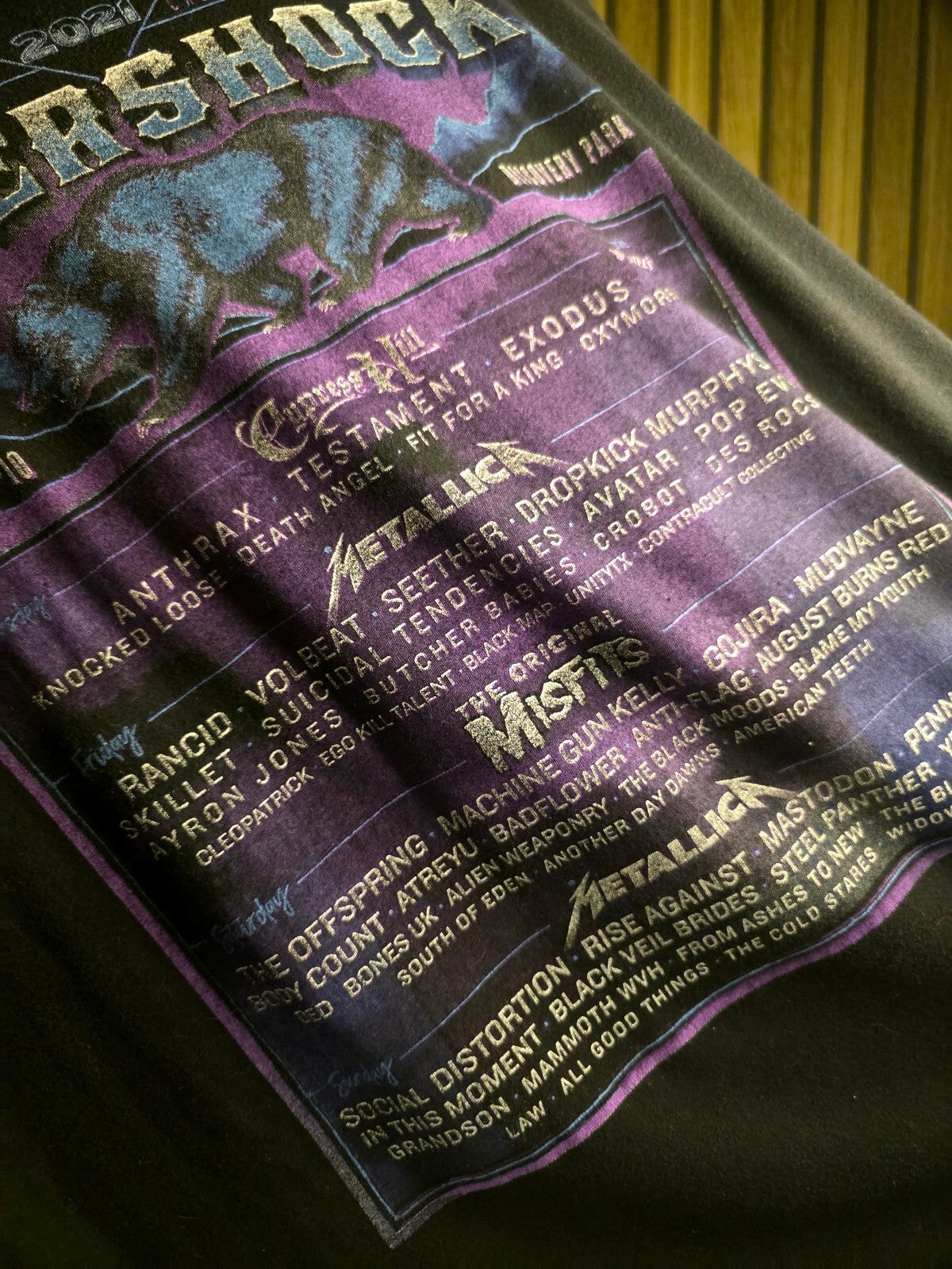 Aftershock 2021 Tour Black Graphic T-Shirt Size L