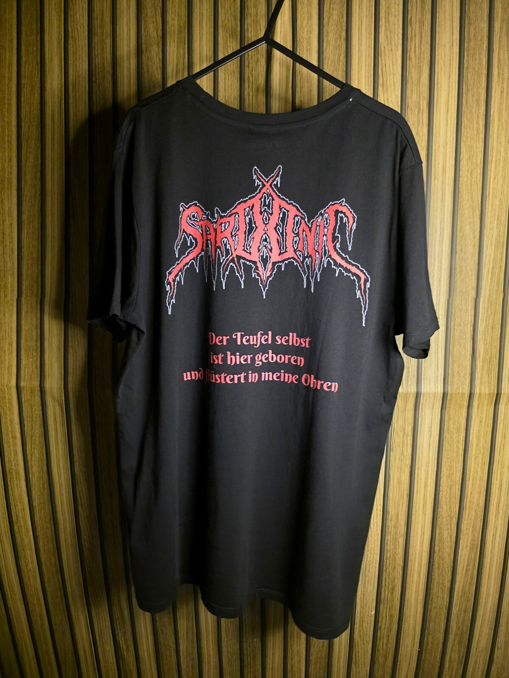Sardonic German Death Metal Graphic Black T-Shirt Size L