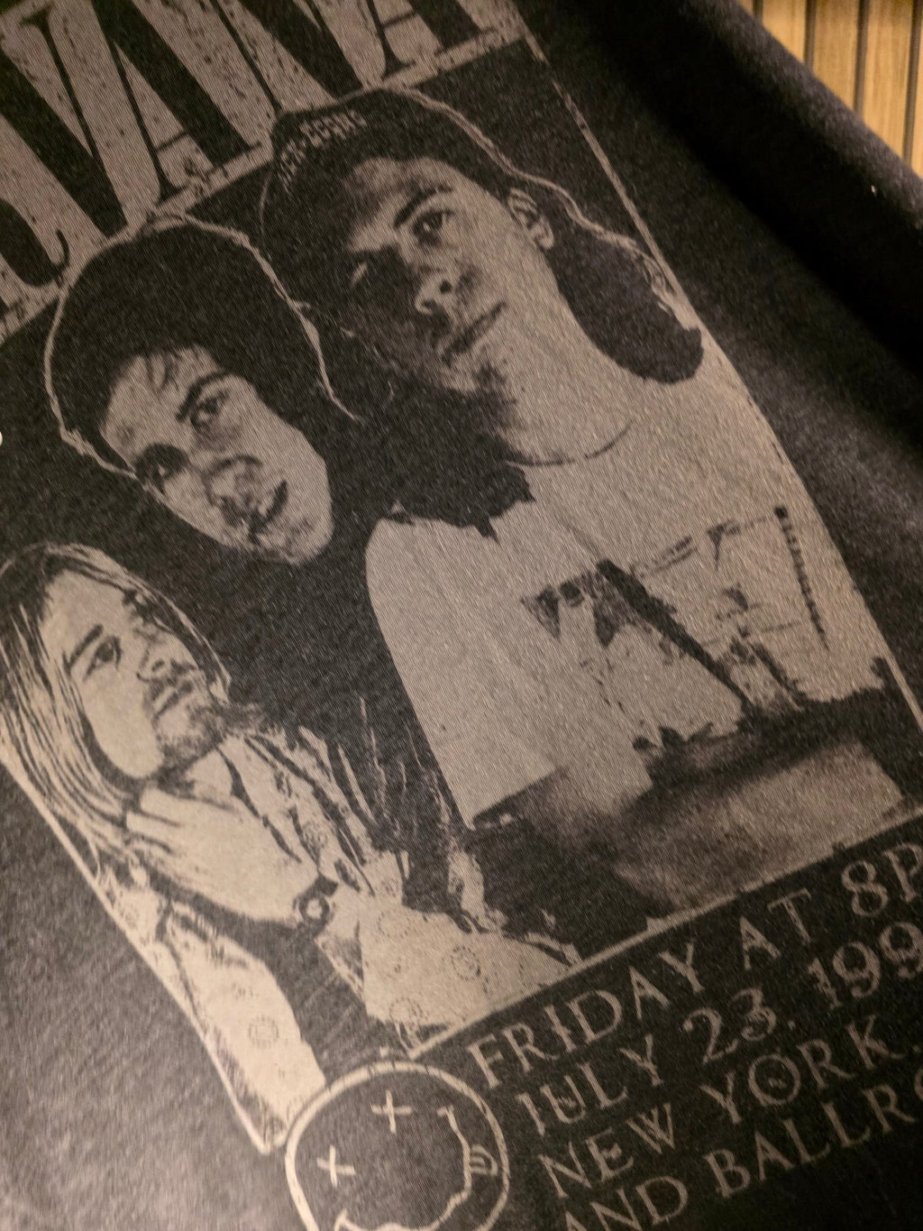 Nirvana Band T-Shirt 1993 Tour Graphic Charcoal Grey Medium