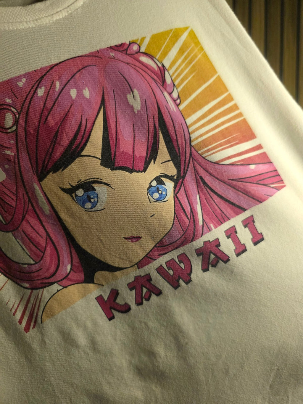 Vibe N Kawaii Anime Graphic T-Shirt White Large
