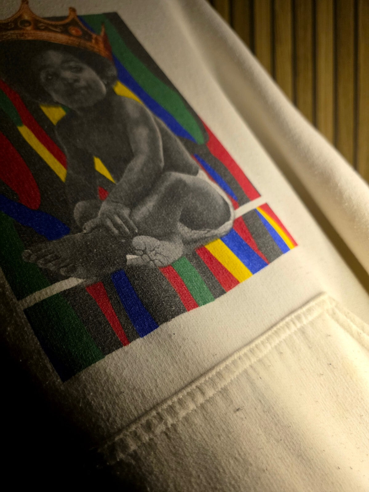 Notorious B.I.G. Baby Graphic Hoodie Cream Medium