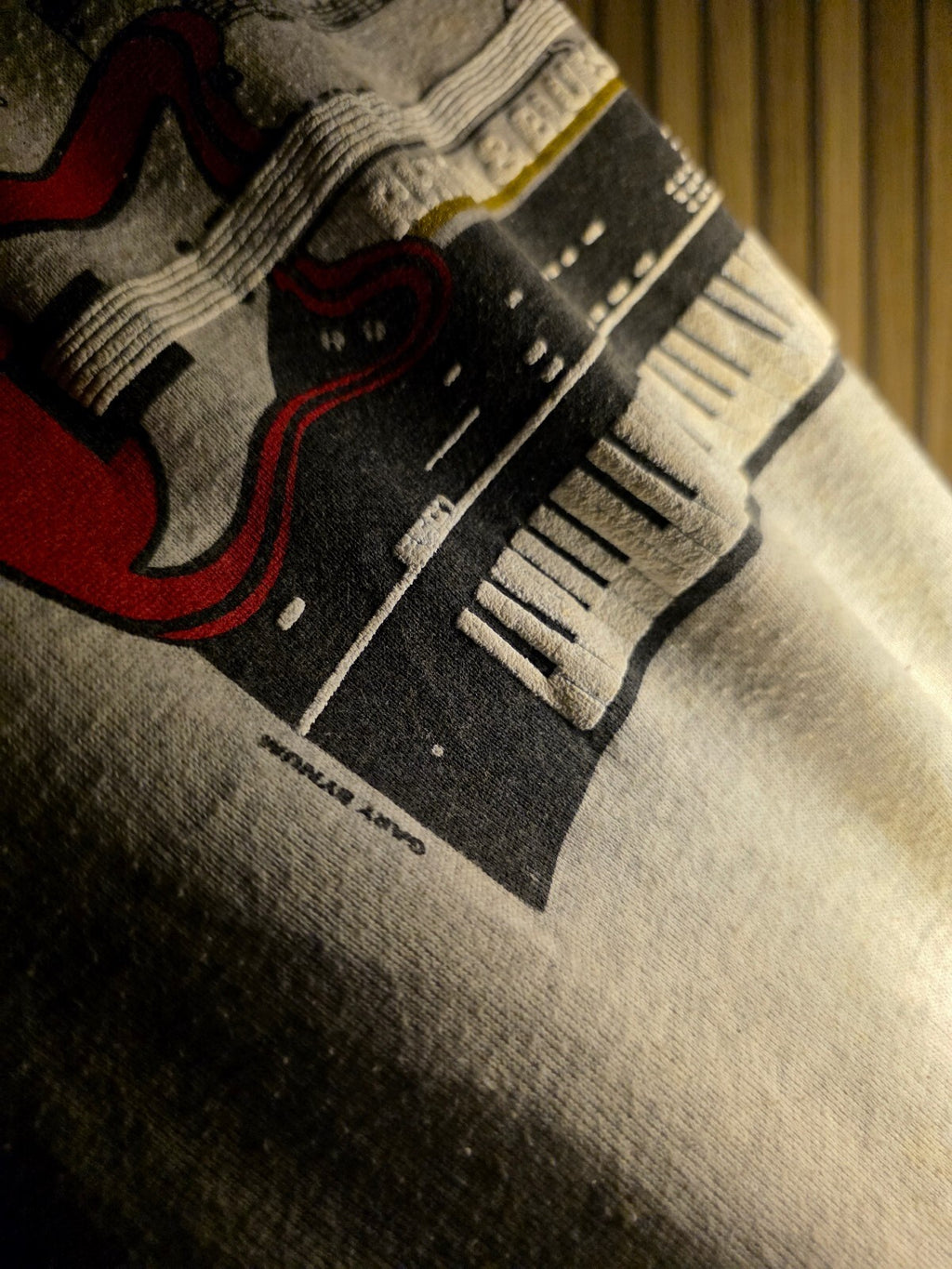 1988 Vintage Jerzees New Orleans Music Jazz Graphic Sweatshirt Beige XL