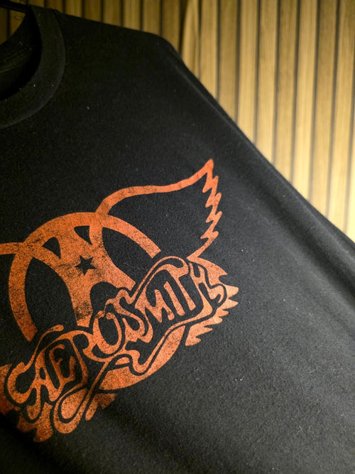 Aerosmith Band T-Shirt Black Medium Vintage Style