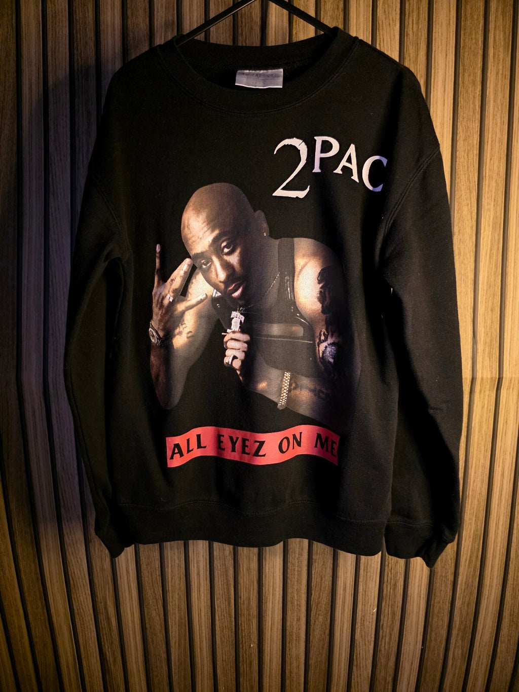 2PAC All Eyez On Me Black Sweatshirt Size S Graphic Print