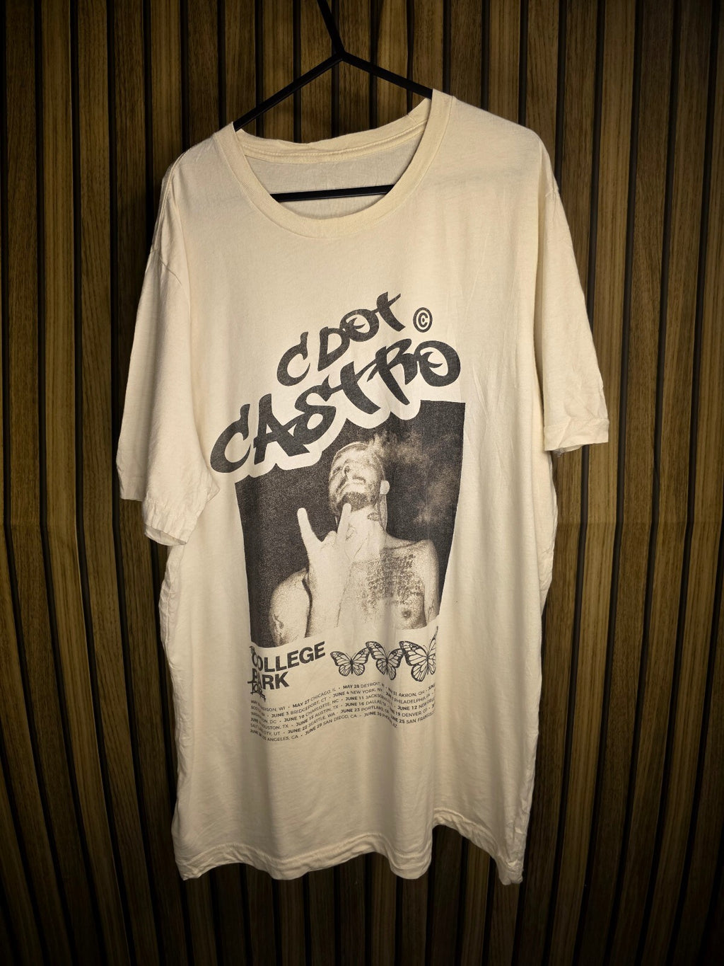 CDot Castro Graphic Print T-Shirt Cream Unisex Size M