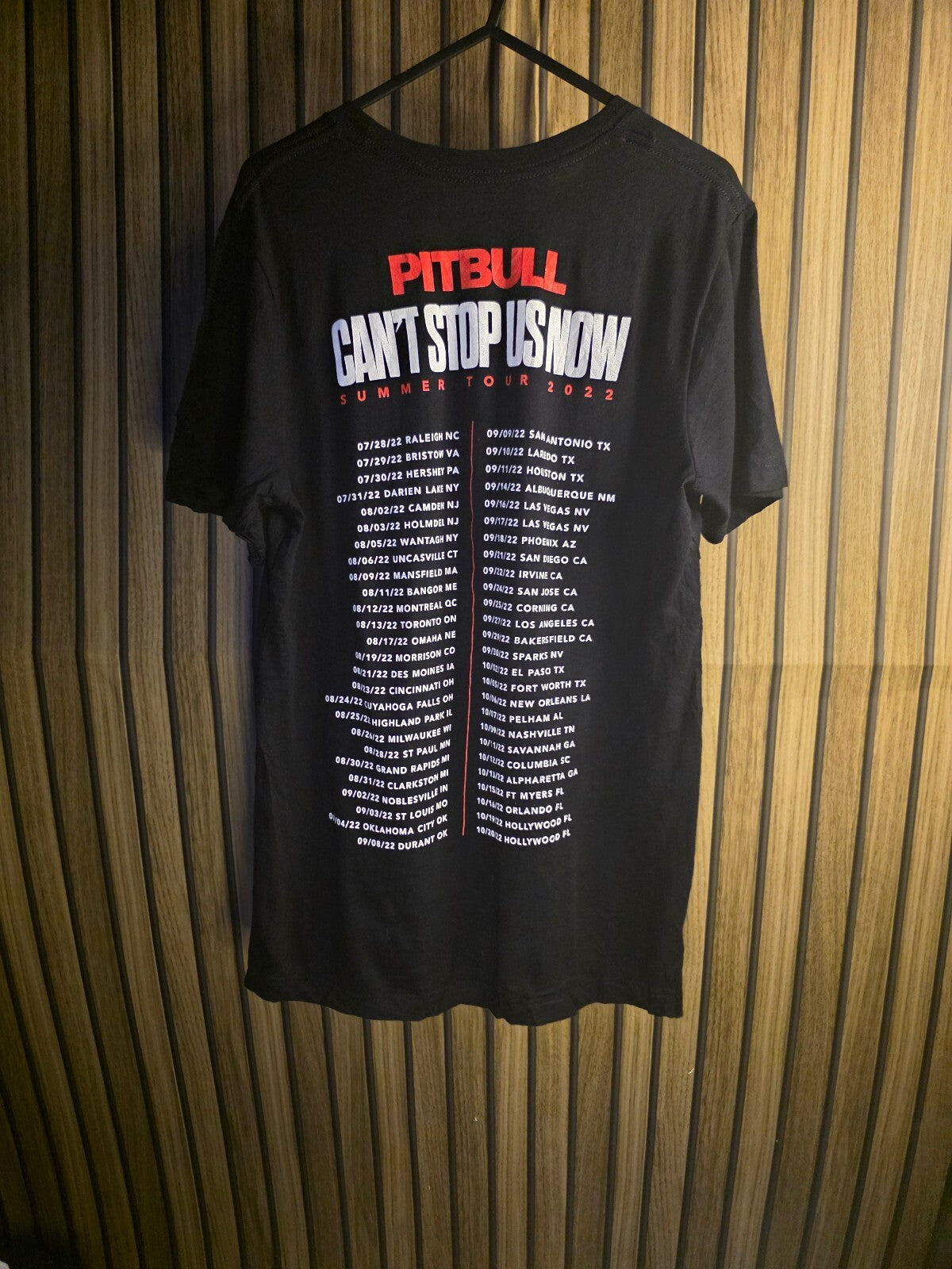 Timeless Miami Pitbull Can't Stop Us Now Tour T-Shirt Black Size S