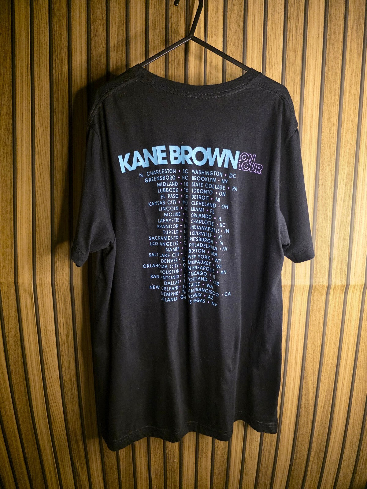 Kane Brown Tour Graphic Black T-Shirt Size L