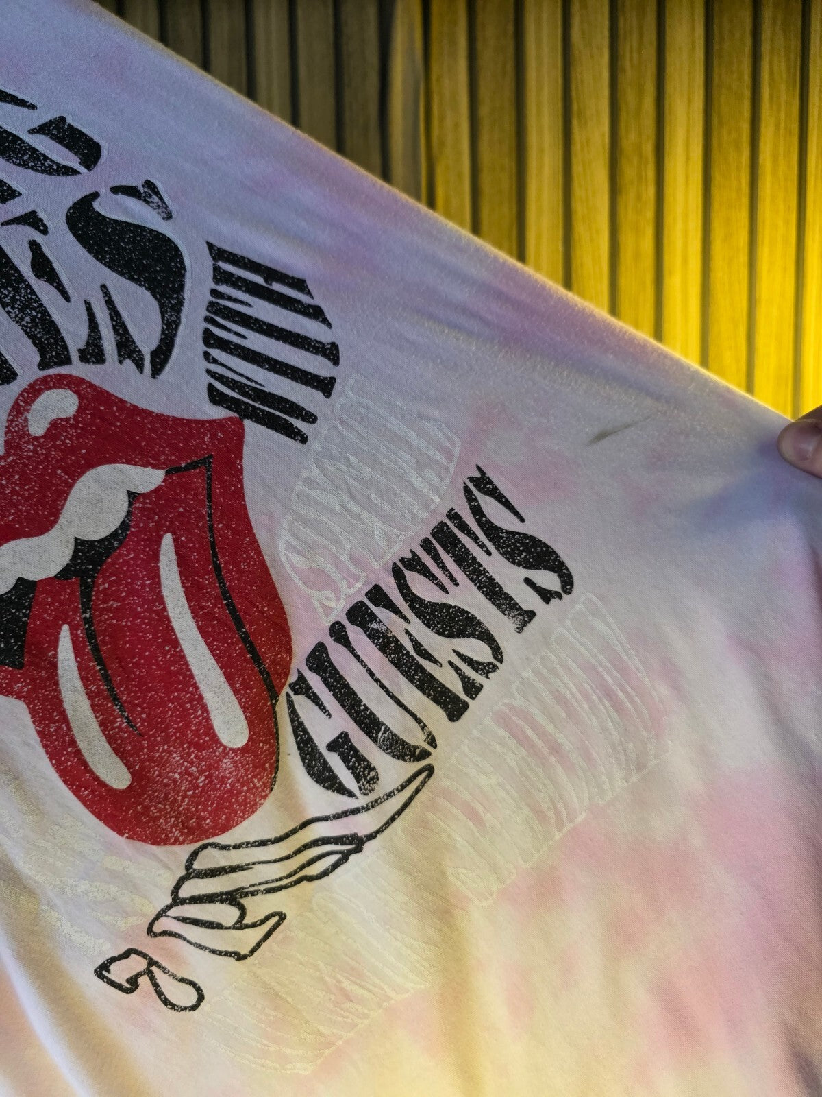 The Rolling Stones Graphic Tour T-Shirt Pink Tie Dye Size L