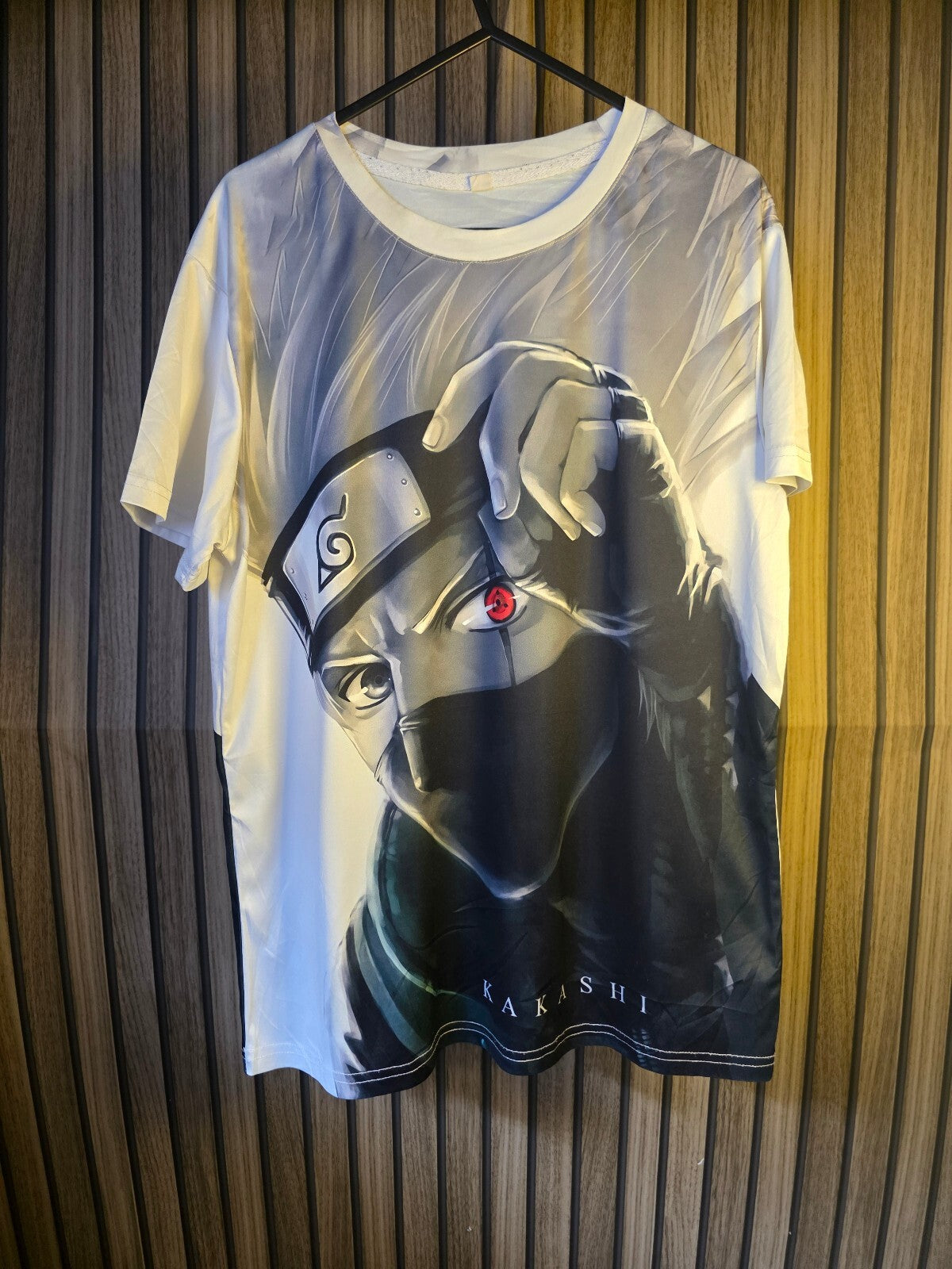 Anime Graphic Kakashi T-Shirt Black White XL