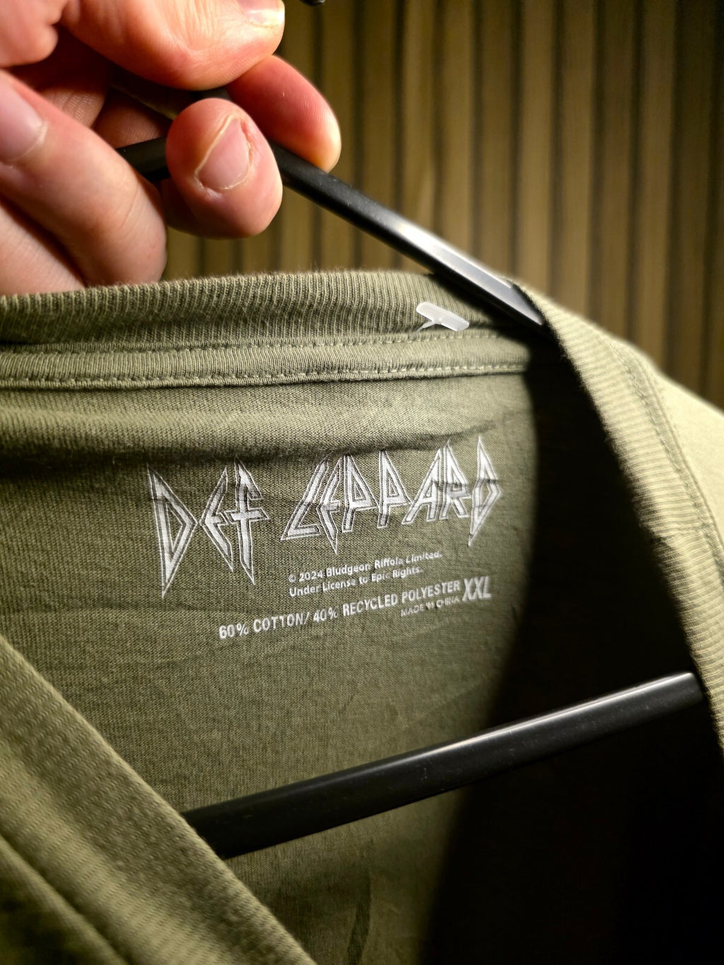 Def Leppard Band Logo Graphic T-Shirt Green XXL