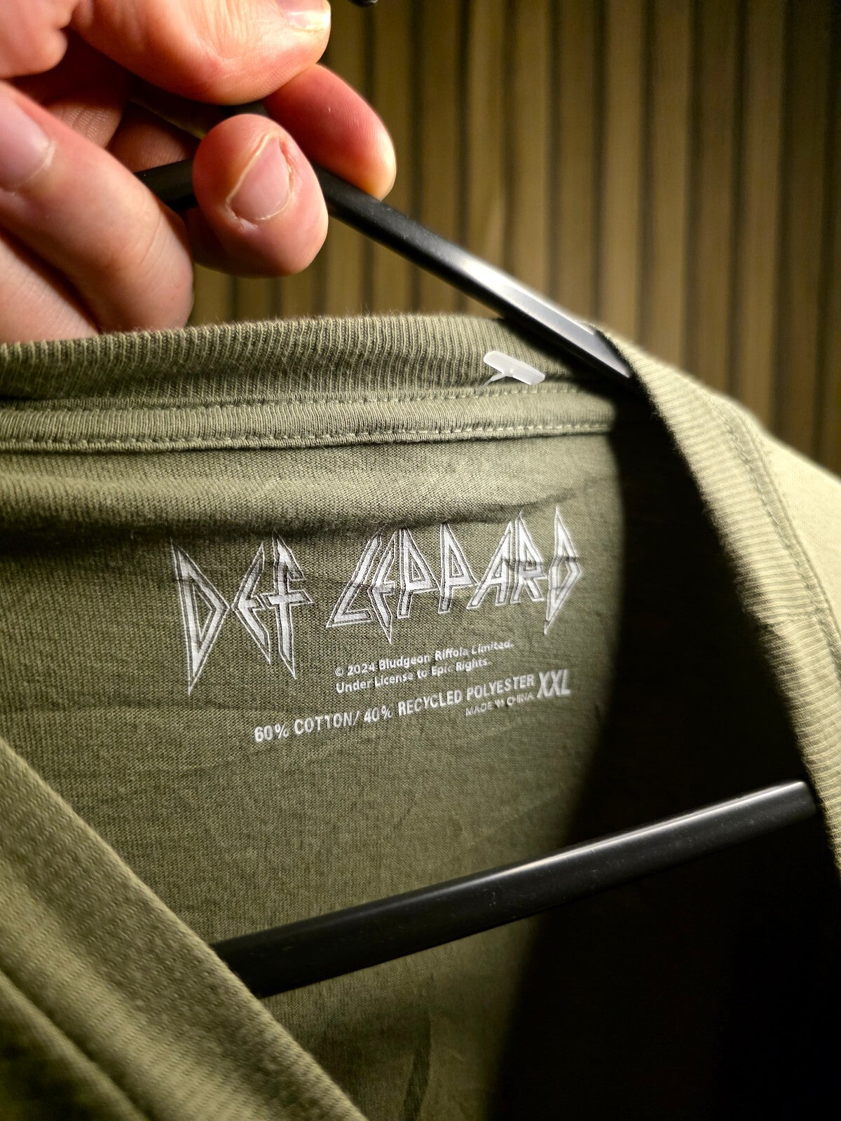 Def Leppard Band Logo Graphic T-Shirt Green XXL