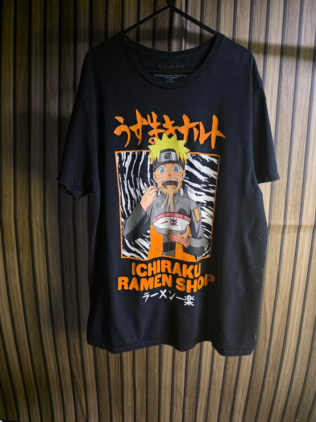 Naruto Shippuden Ichiraku Ramen Shop Graphic T-Shirt Black Size L