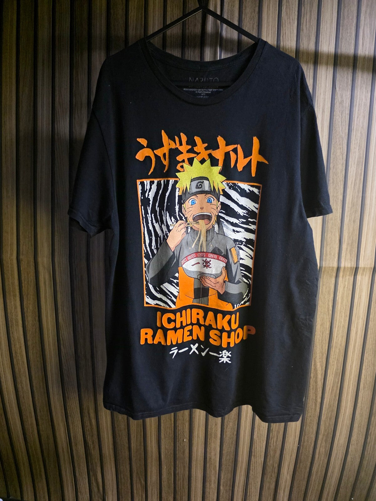 Naruto Shippuden Ichiraku Ramen Shop Graphic T-Shirt Black Size L