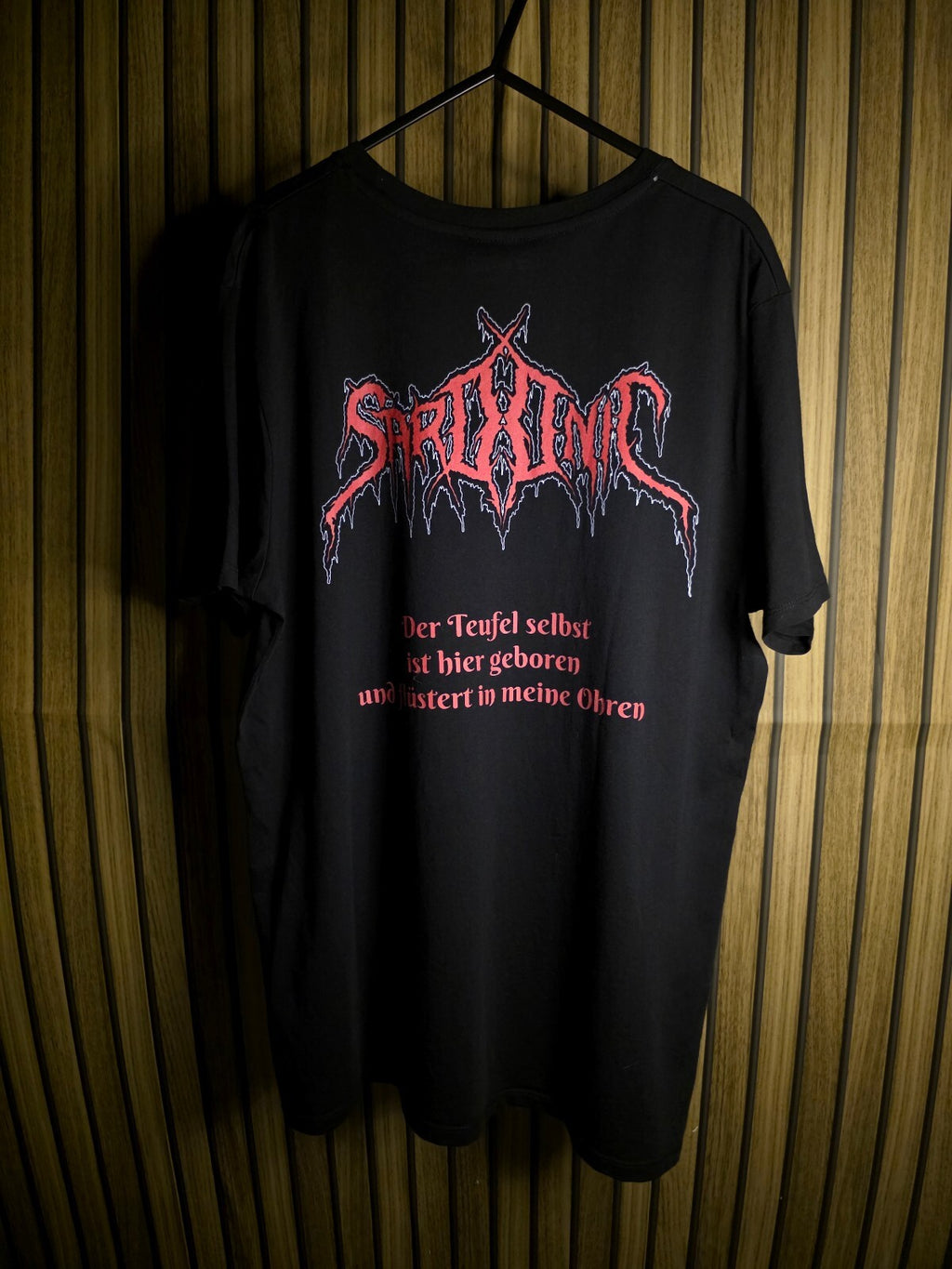Sardonic German Death Metal Graphic Black T-Shirt Size L