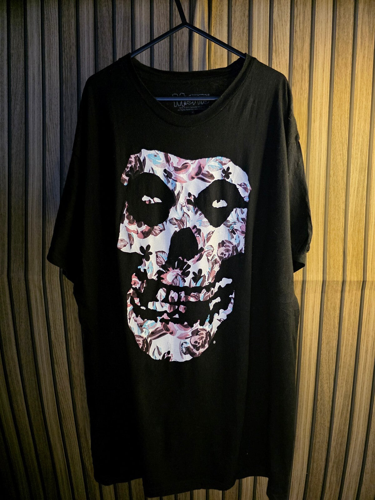 Misfits Black Floral Skull Graphic T-Shirt XL